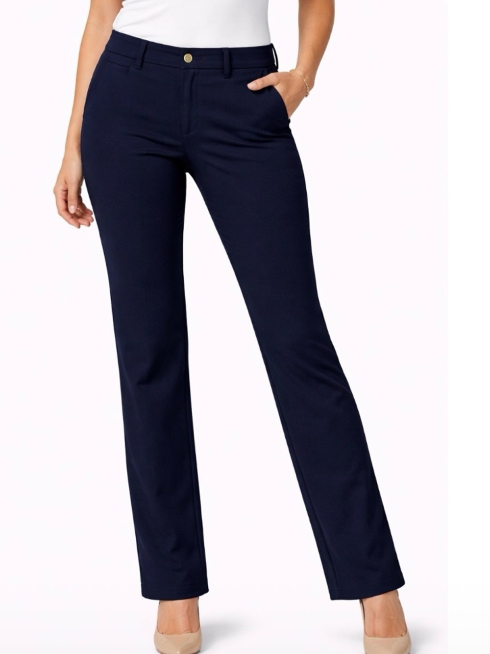 Michael Kors pants pull on stretch black skinny pockets/trousers comfort SZ 6